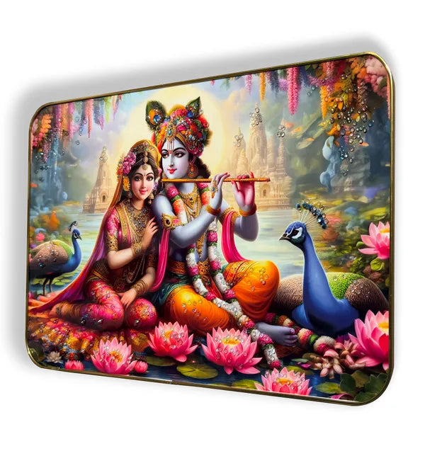 Radha Krishna ji Crystal Embossed Painting