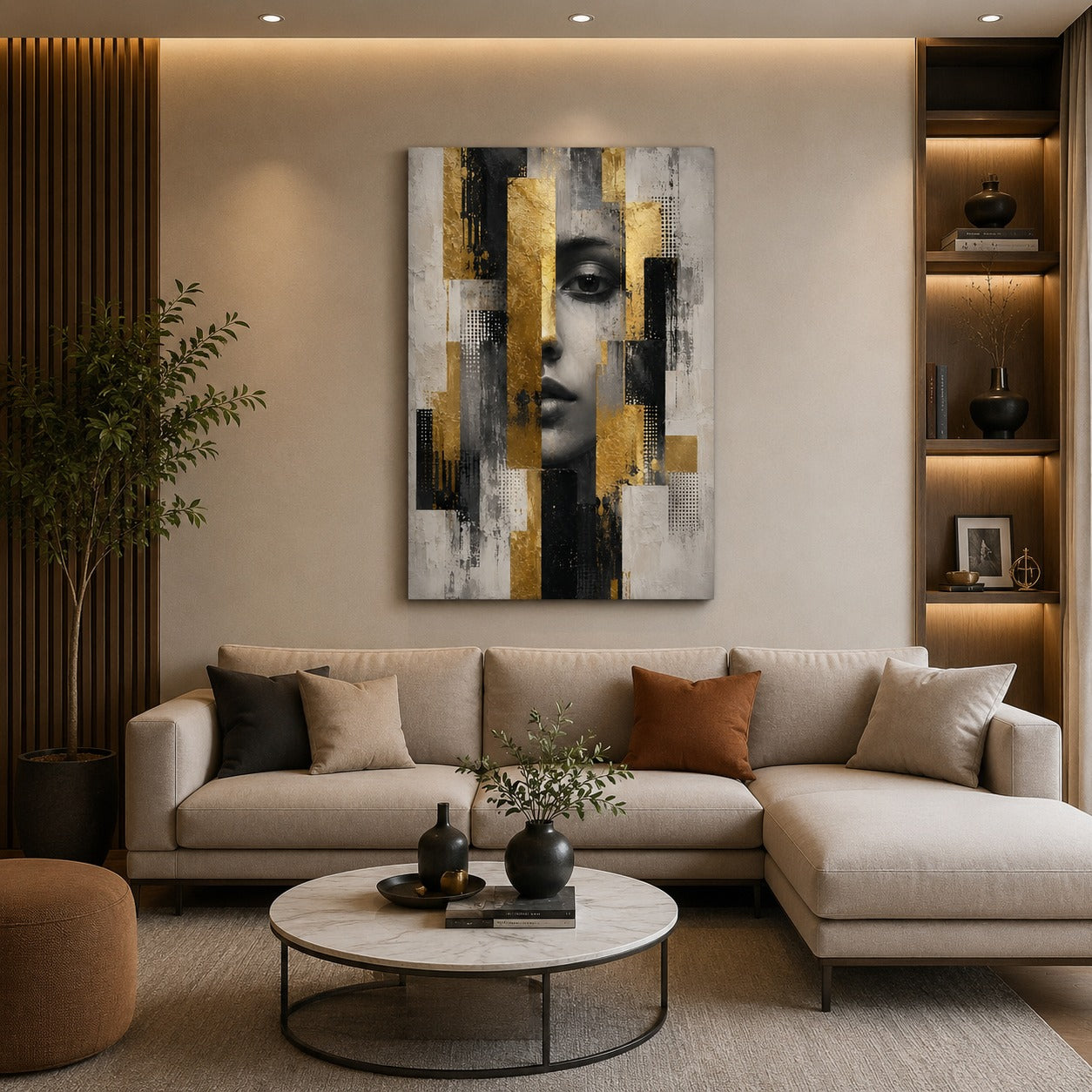 Luxury Abstract Woman Face Canvas Wall Art | Decor Daddy