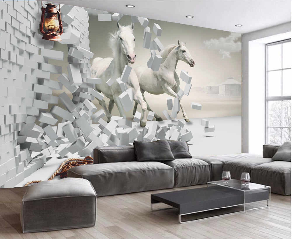 White horse Wallpaper sticker