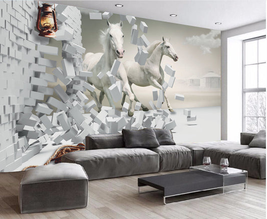 White horse Wallpaper sticker