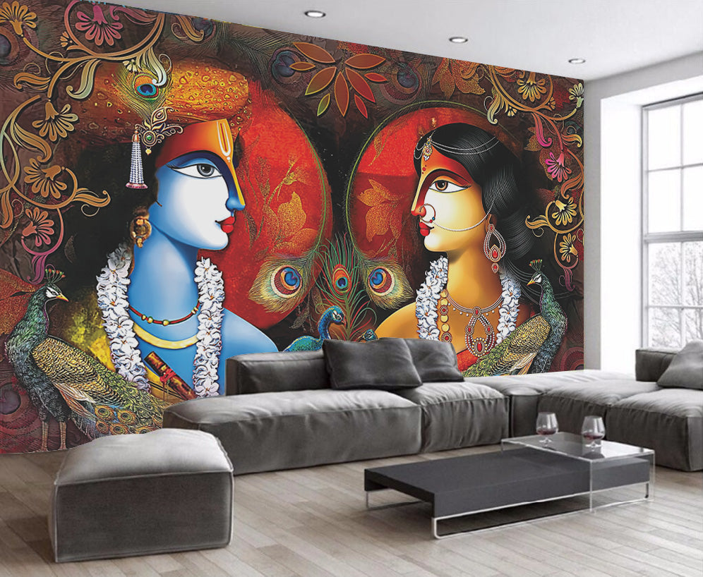 Radhe Krishna Prem Wallpaper sticker