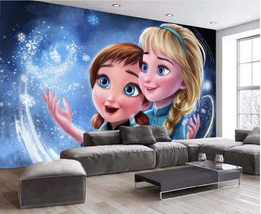 The child Elsa princess wallpaper sticker