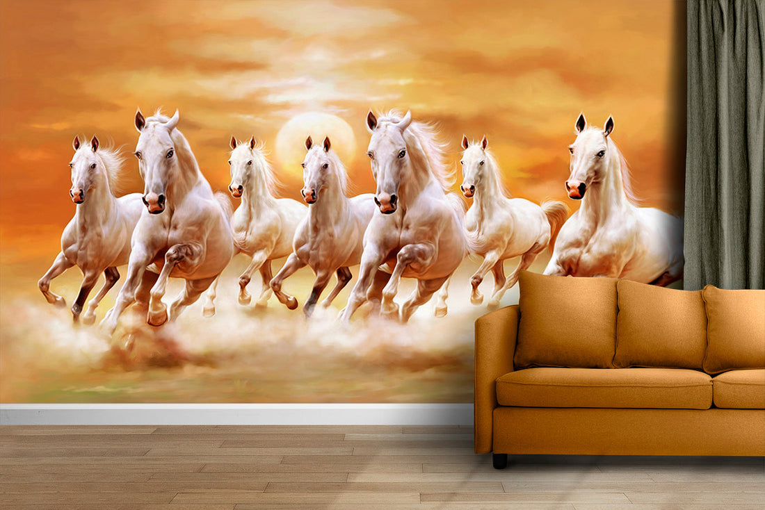 Seven Horse Gold wallpaper sticker
