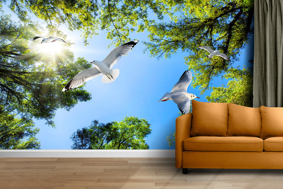 The flying bird wallpaper sticker