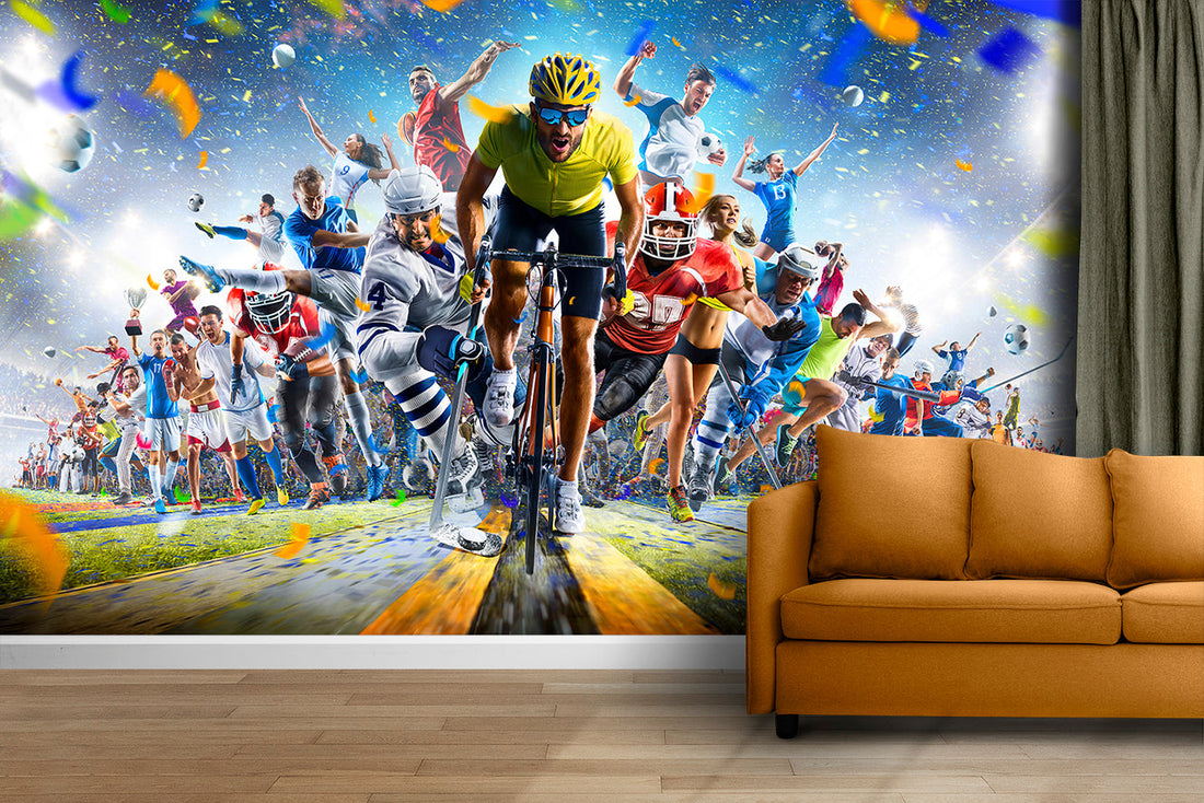 The Cycling raise wallpaper sticker