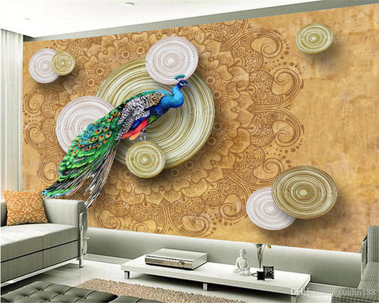 The peacock  Beauty wallpaper sticker