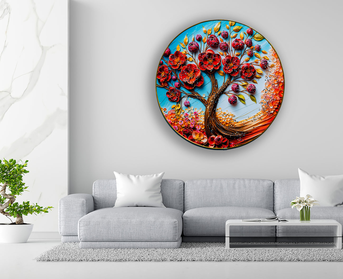 3D Large Round Crystal Nature Art Painting