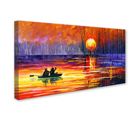 Radiant Sunset Fields Canvas wall art painting