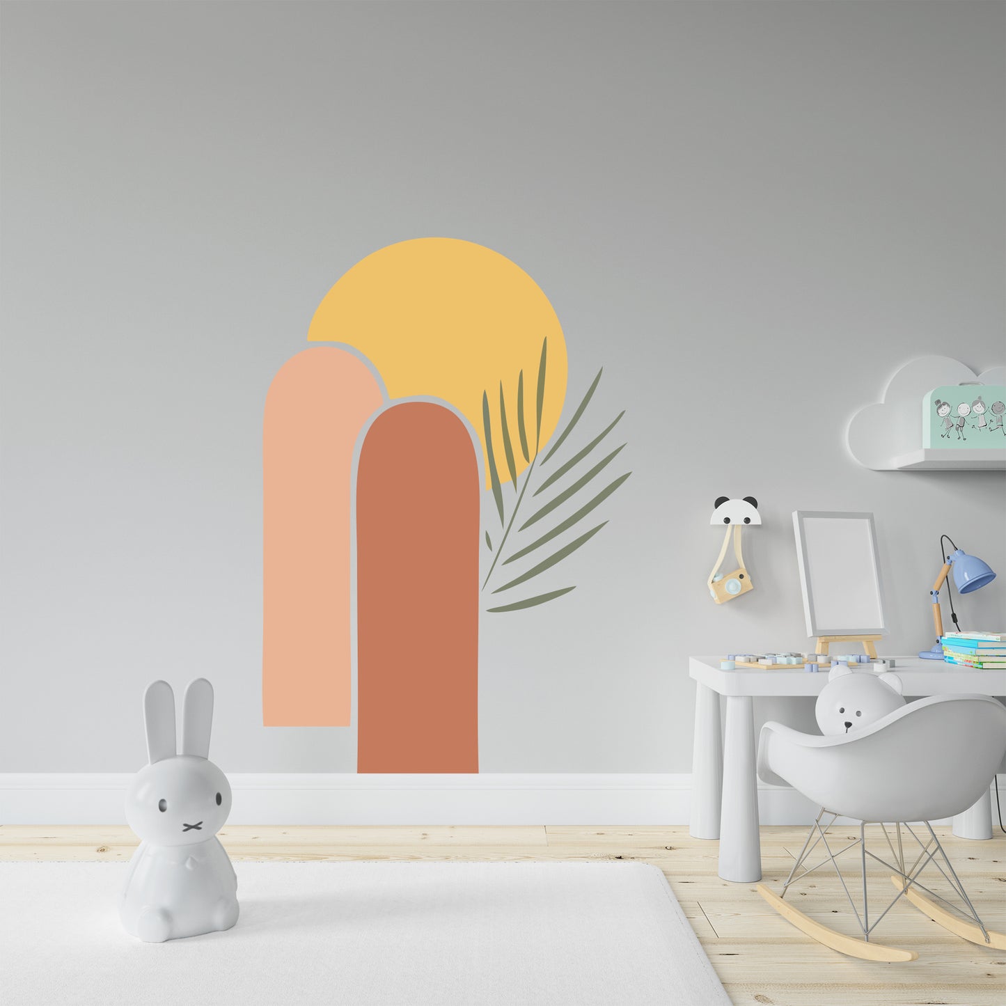 Palm leaf and arches art abstract Wall decal