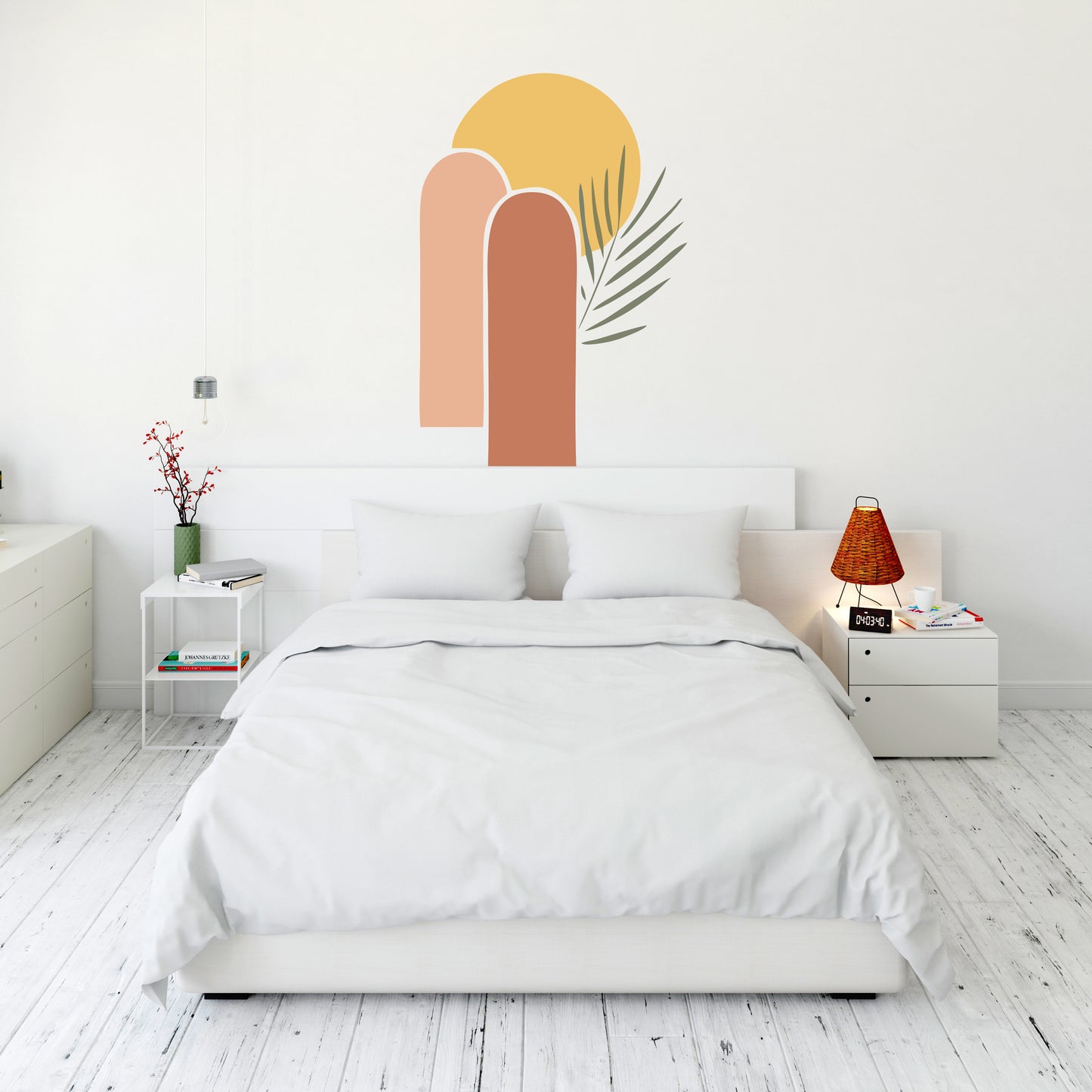 Palm leaf and arches art abstract Wall decal
