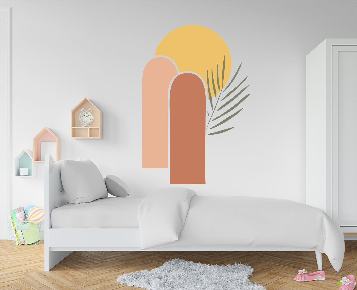 Palm leaf and arches art abstract Wall decal