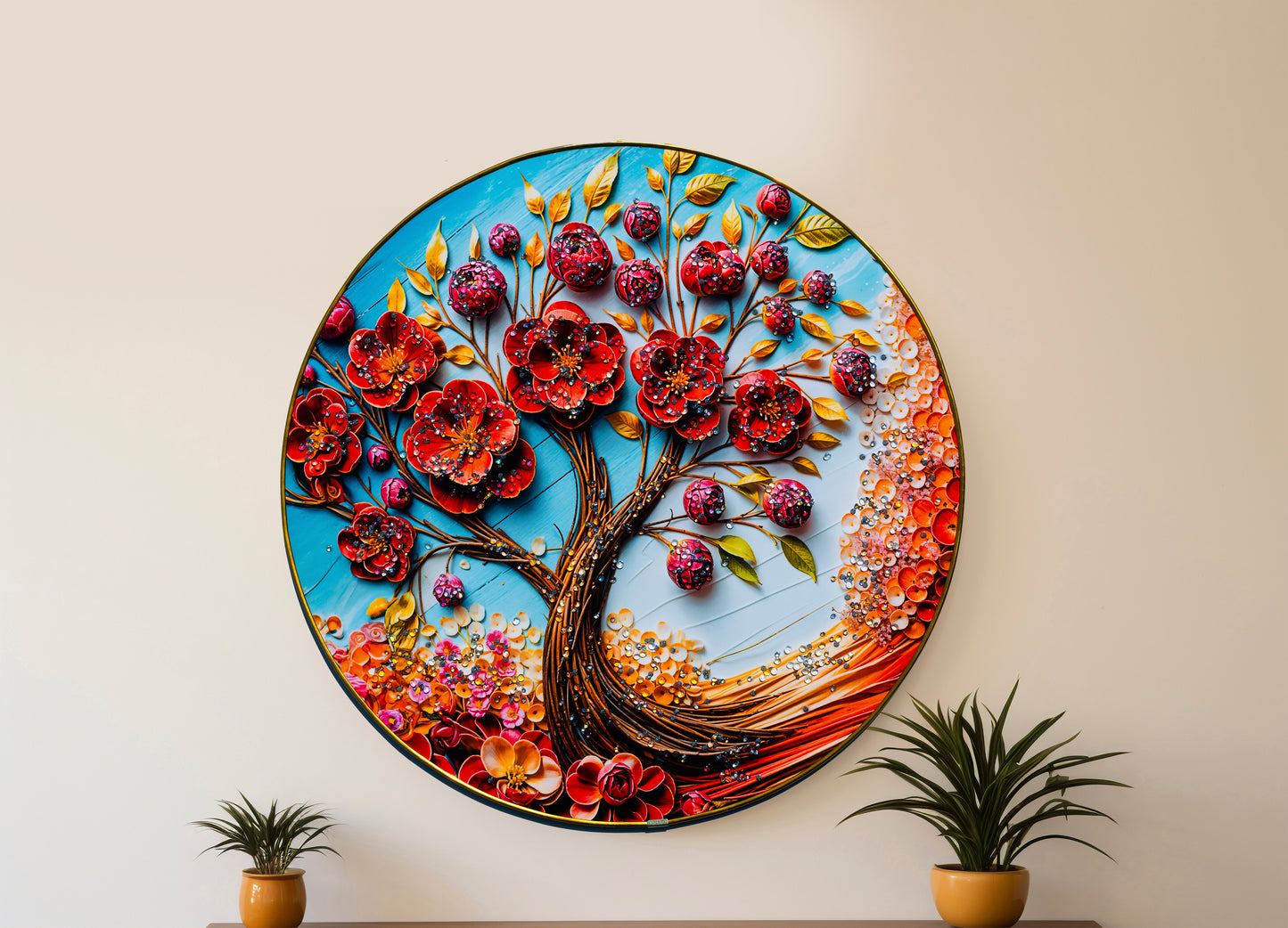 3D Large Round Crystal Nature Art Painting
