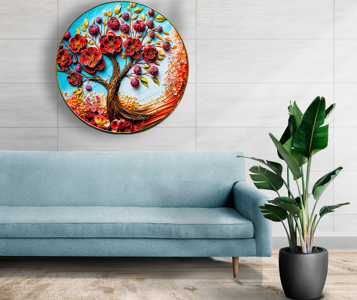 3D Large Round Crystal Nature Art Painting