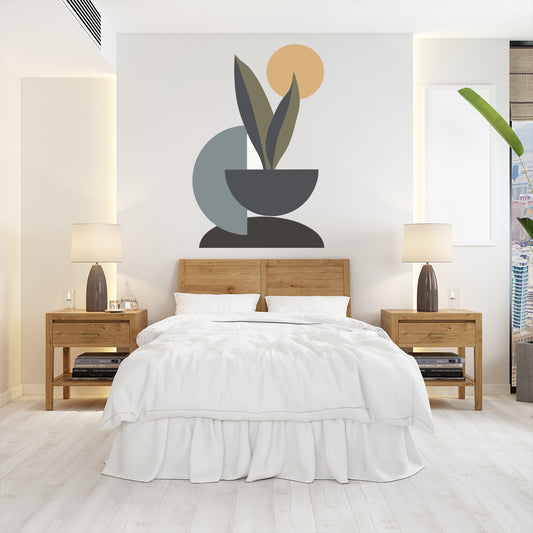 Modern art geometry color piece combination