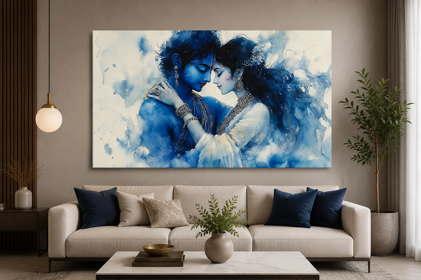 Eternal Divine Love – Radha Krishna Canvas Wall Painting for Home Décor