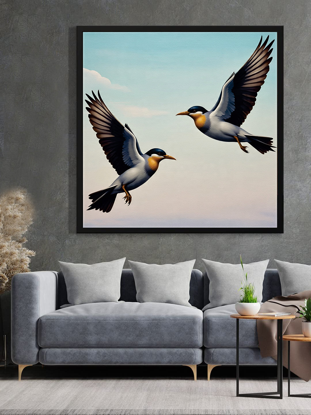 Wings Unbound, Spirit Unleashed Canvas Wall Art Black Frame Painting