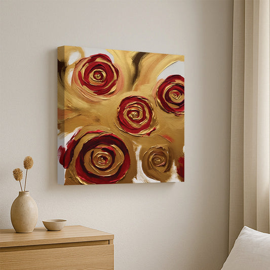 Royal Radiance — A Vision of Love Wreathed in Gold Stretched Frame