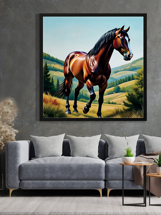 Galloping Elegance – Horse Canvas Wall Black Frame Painting