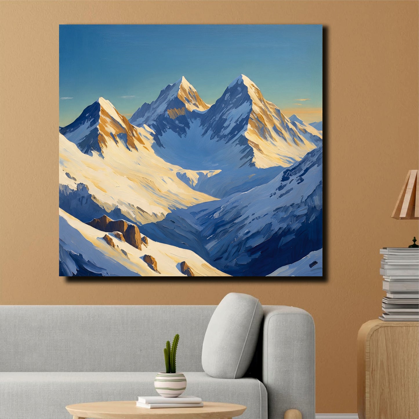 Serenity in the Peaks – Premium Mountain Canvas Wall Art Stretched Frame Painting