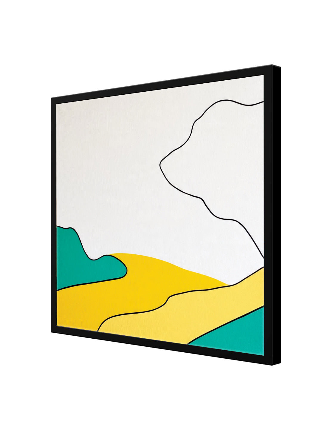 Bold Abstract Canvas Painting Black Frame – Contemporary Wall Art