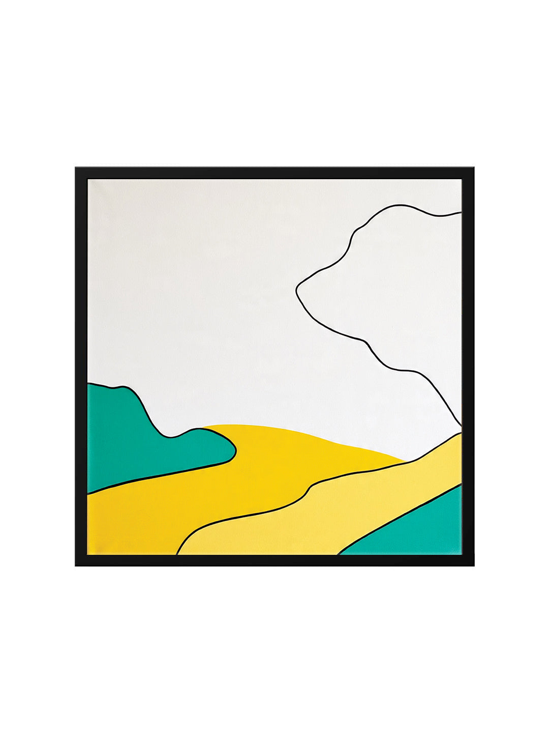 Bold Abstract Canvas Painting Black Frame – Contemporary Wall Art