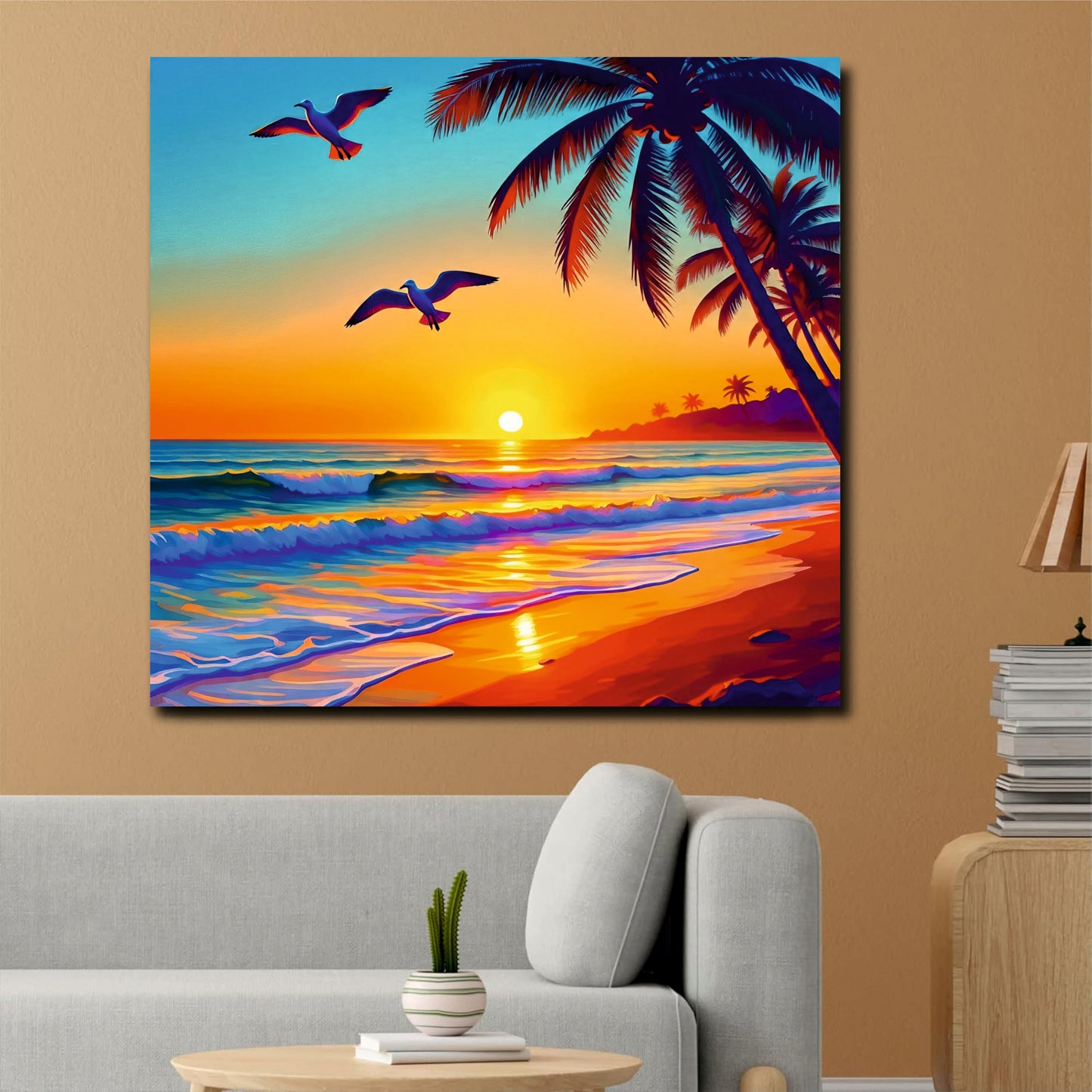 Warm Aura Studio Canvas Wall Art Stretched Frame Painting