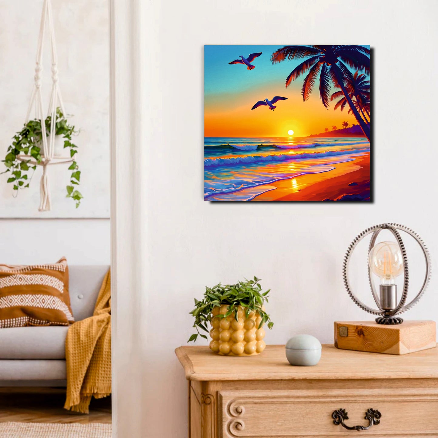 Warm Aura Studio Canvas Wall Art Stretched Frame Painting