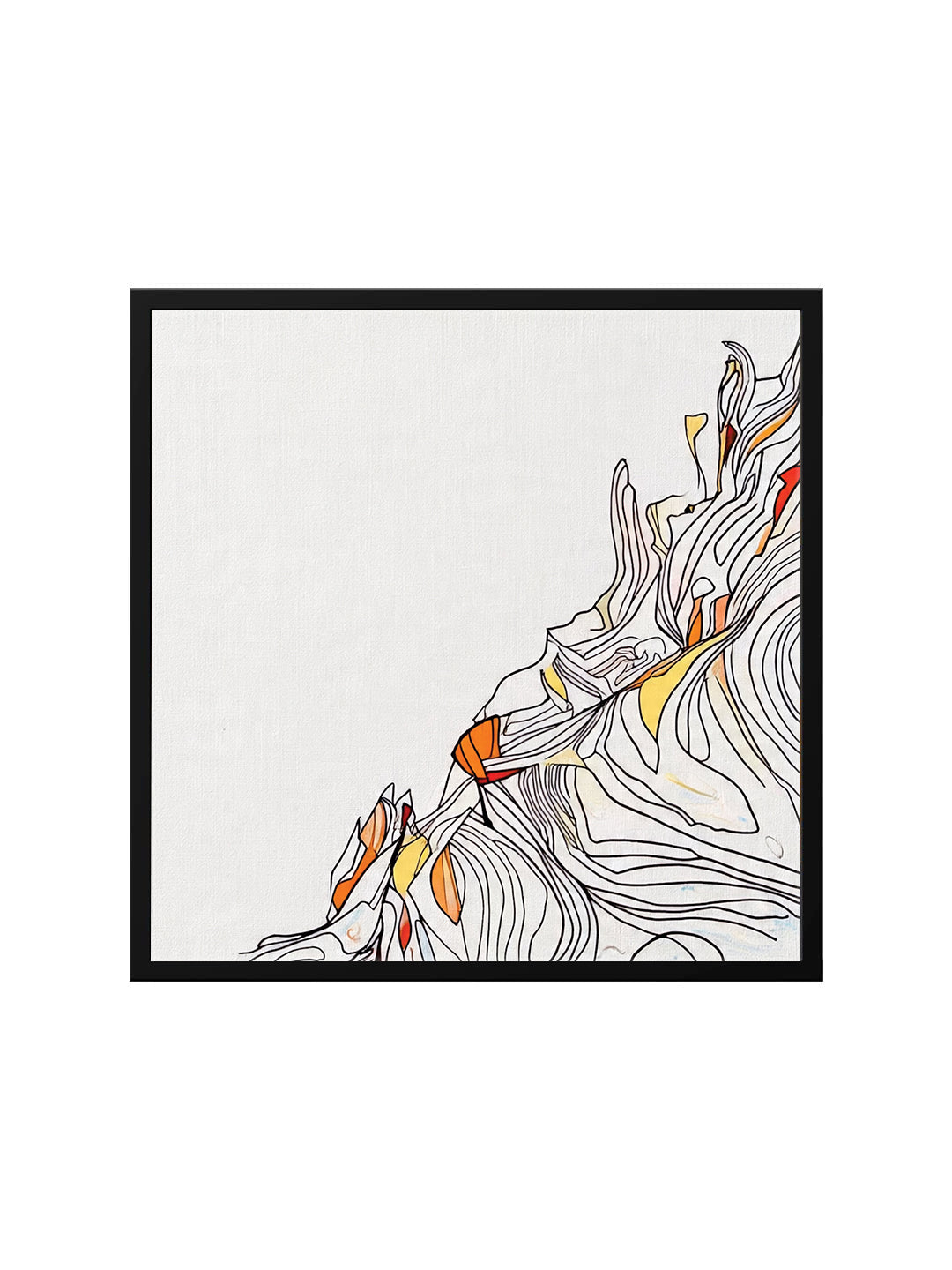 Contemporary Abstract Canvas Wall Black Frame – Vibrant Digital Painting