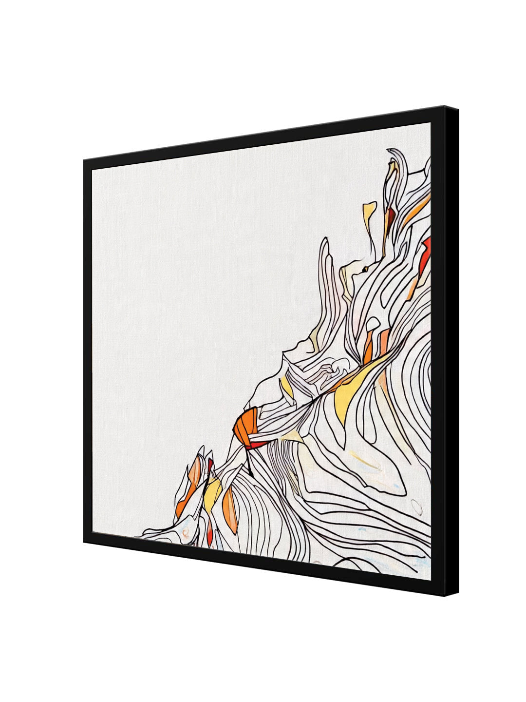 Contemporary Abstract Canvas Wall Black Frame – Vibrant Digital Painting