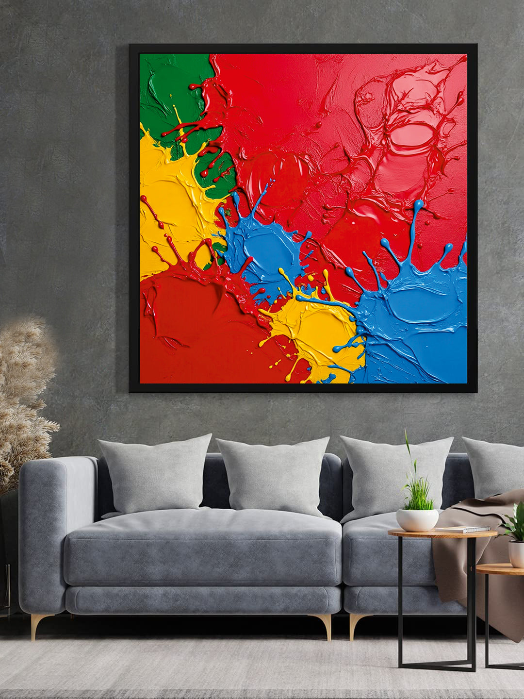 Vibrant texture meets bold expression Canvas Wall Art Black Frame Painting