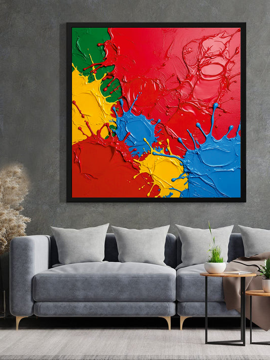 Vibrant texture meets bold expression Canvas Wall Art Black Frame Painting
