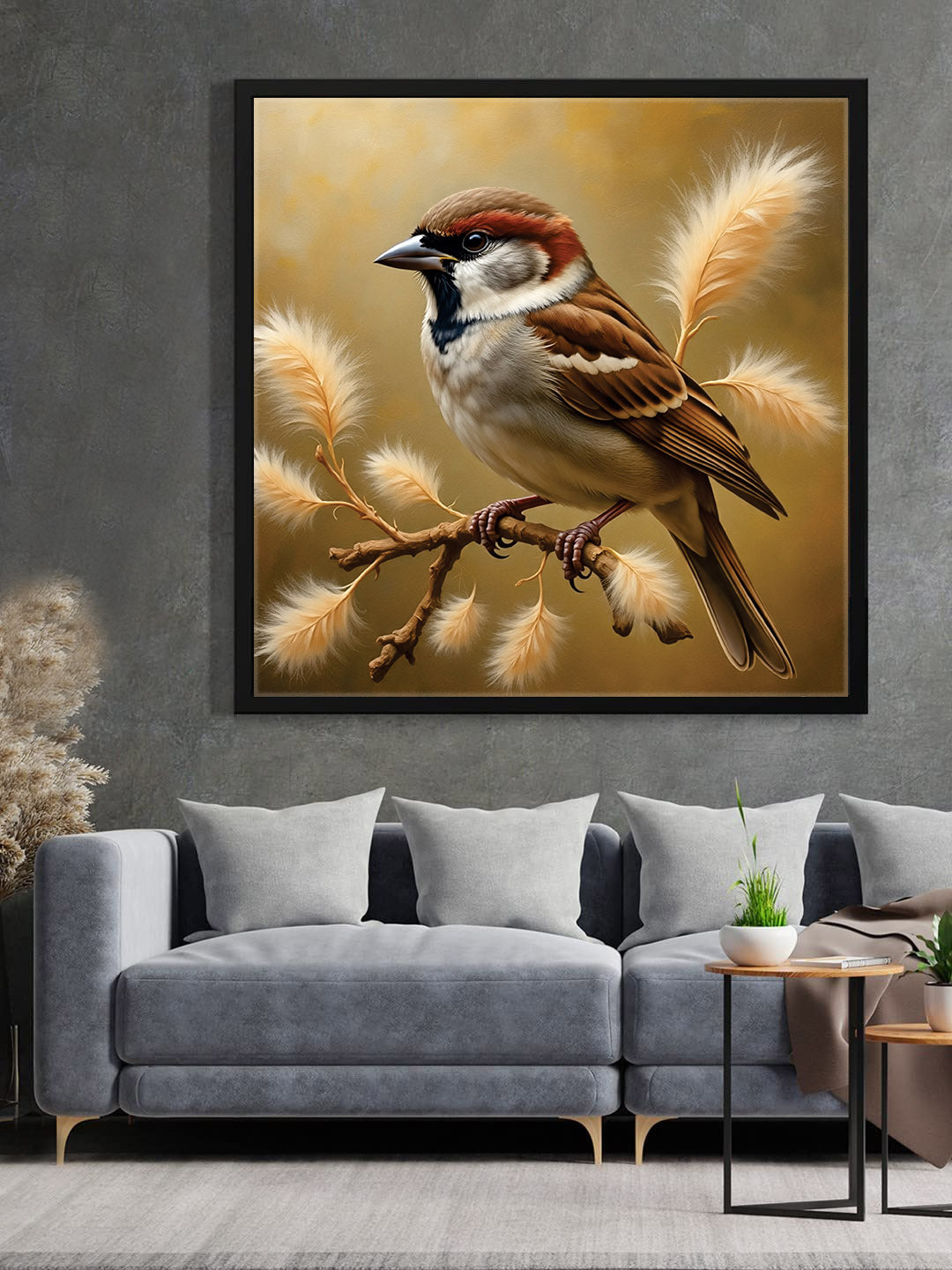 Colorful Birds on Canvas – Bring Nature Indoors Canvas Wall Art Black Frame Painting
