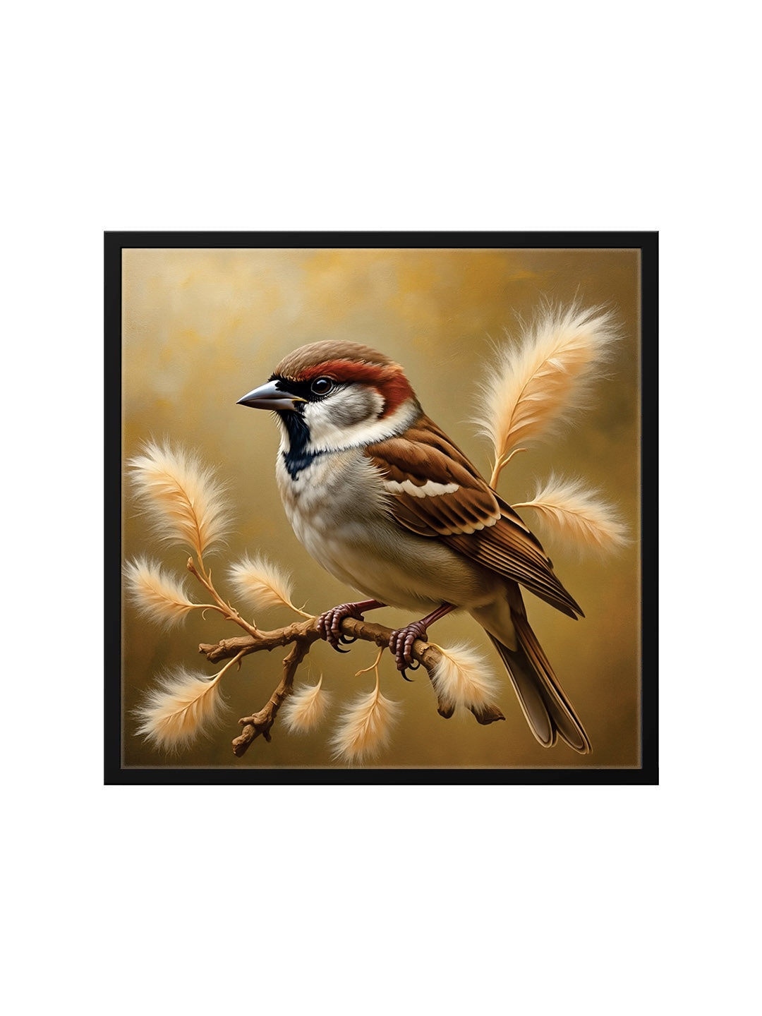 Colorful Birds on Canvas – Bring Nature Indoors Canvas Wall Art Black Frame Painting