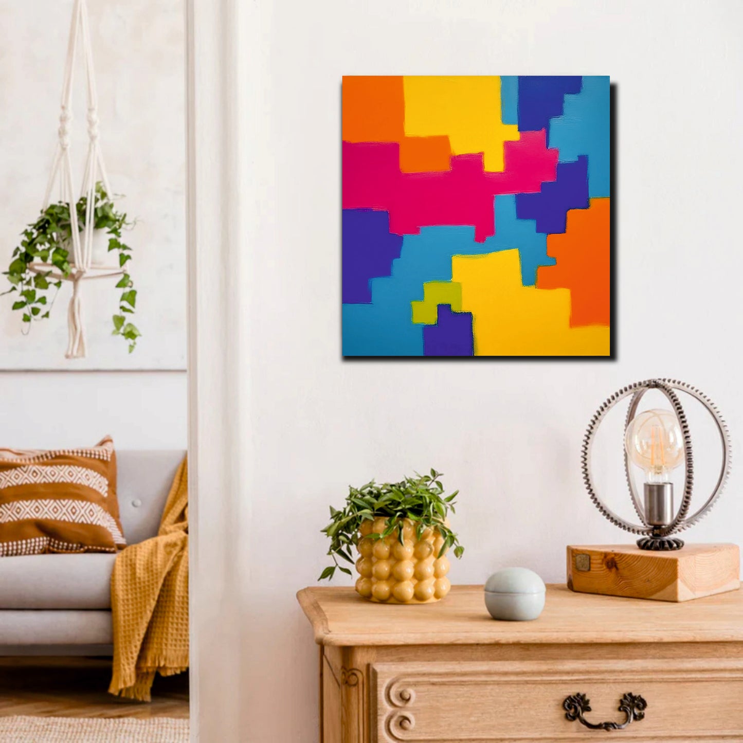 Contemporary Abstract Canvas Stretched Frame – Add Drama to Your Walls