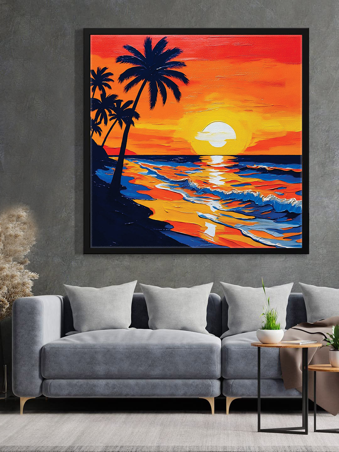 Hue & Harvest Canvas Wall Art Black Frame Painting