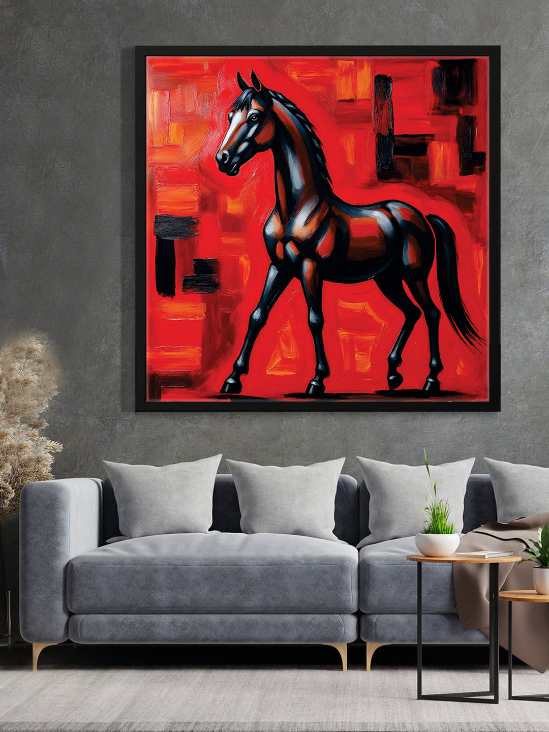 The Warrior’s Companion canvas Wall Art Black Frame Painting