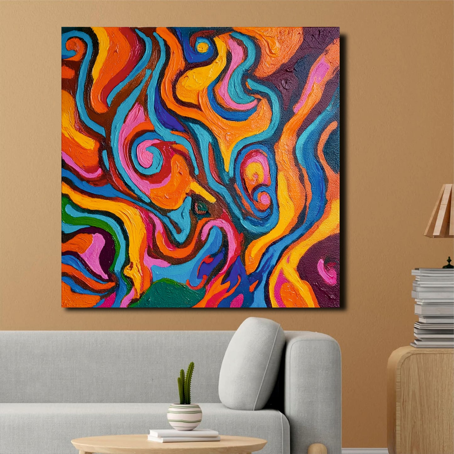 Sleek Abstract Canvas Wall Art Stretched Frame – Perfect for Living Rooms & Offices