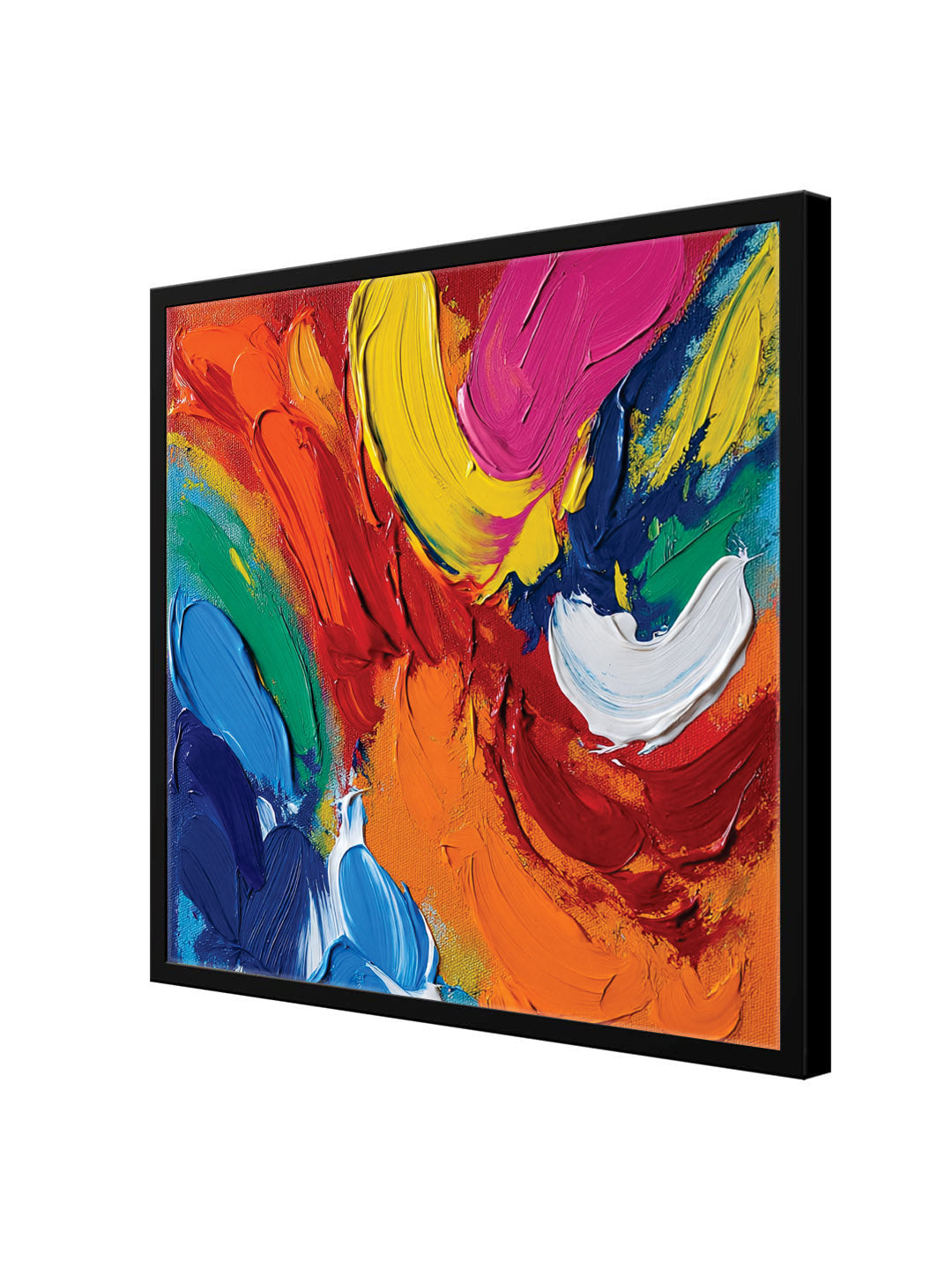 Modern Living – Abstract Canvas Wall Art Black Frame Painting