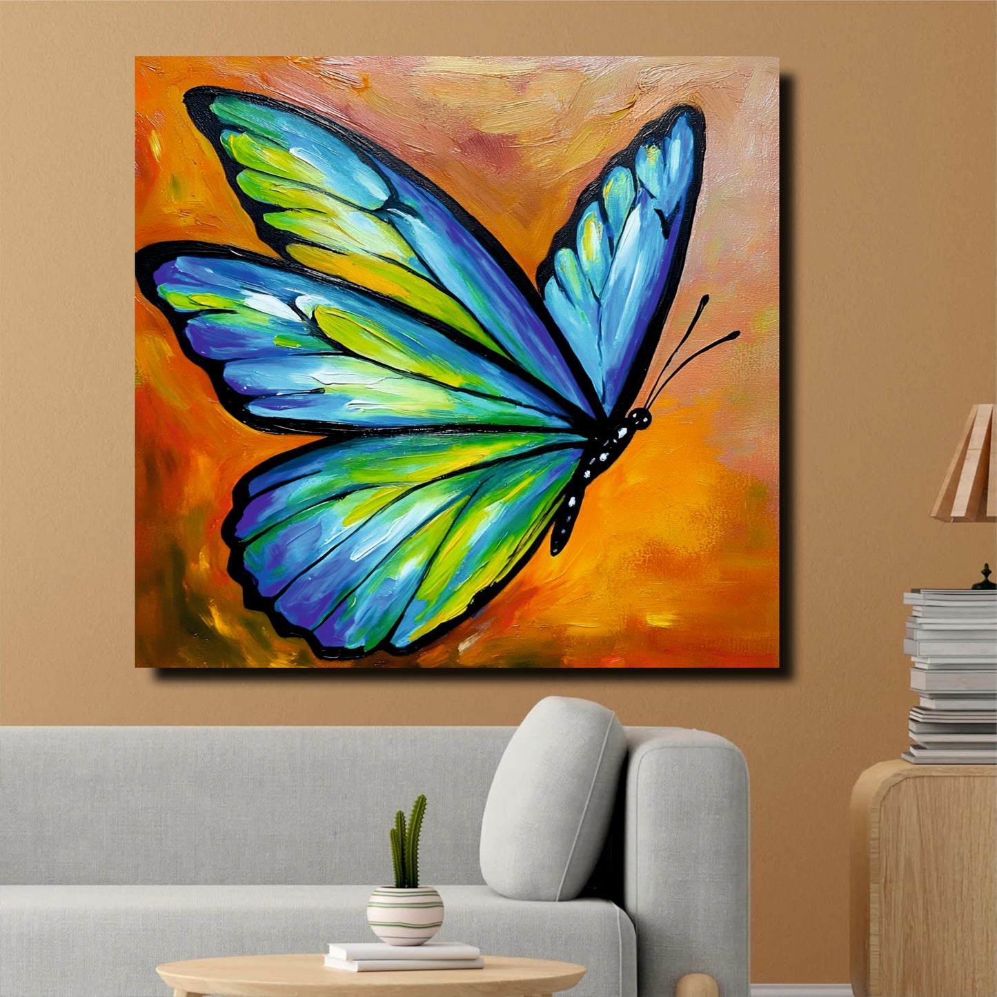 Mystic Butterfly Canvas Stretched Frame Painting – Modern Aesthetic Wall Décor