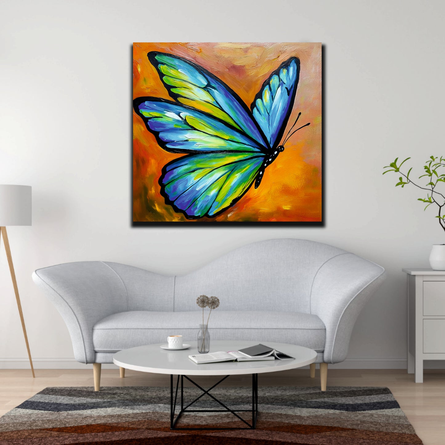 Mystic Butterfly Canvas Stretched Frame Painting – Modern Aesthetic Wall Décor