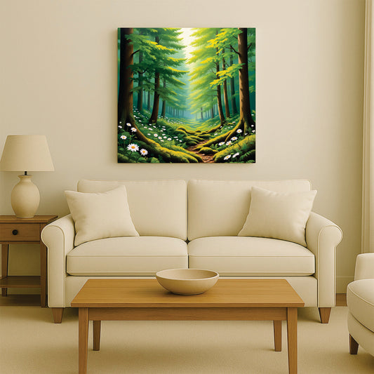 Forest of Tranquility — Let your space breathe in peace Canvas Wall Art Stretched Frame Painting