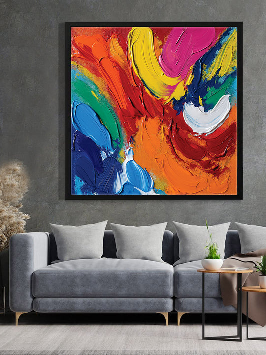 Modern Living – Abstract Canvas Wall Art Black Frame Painting