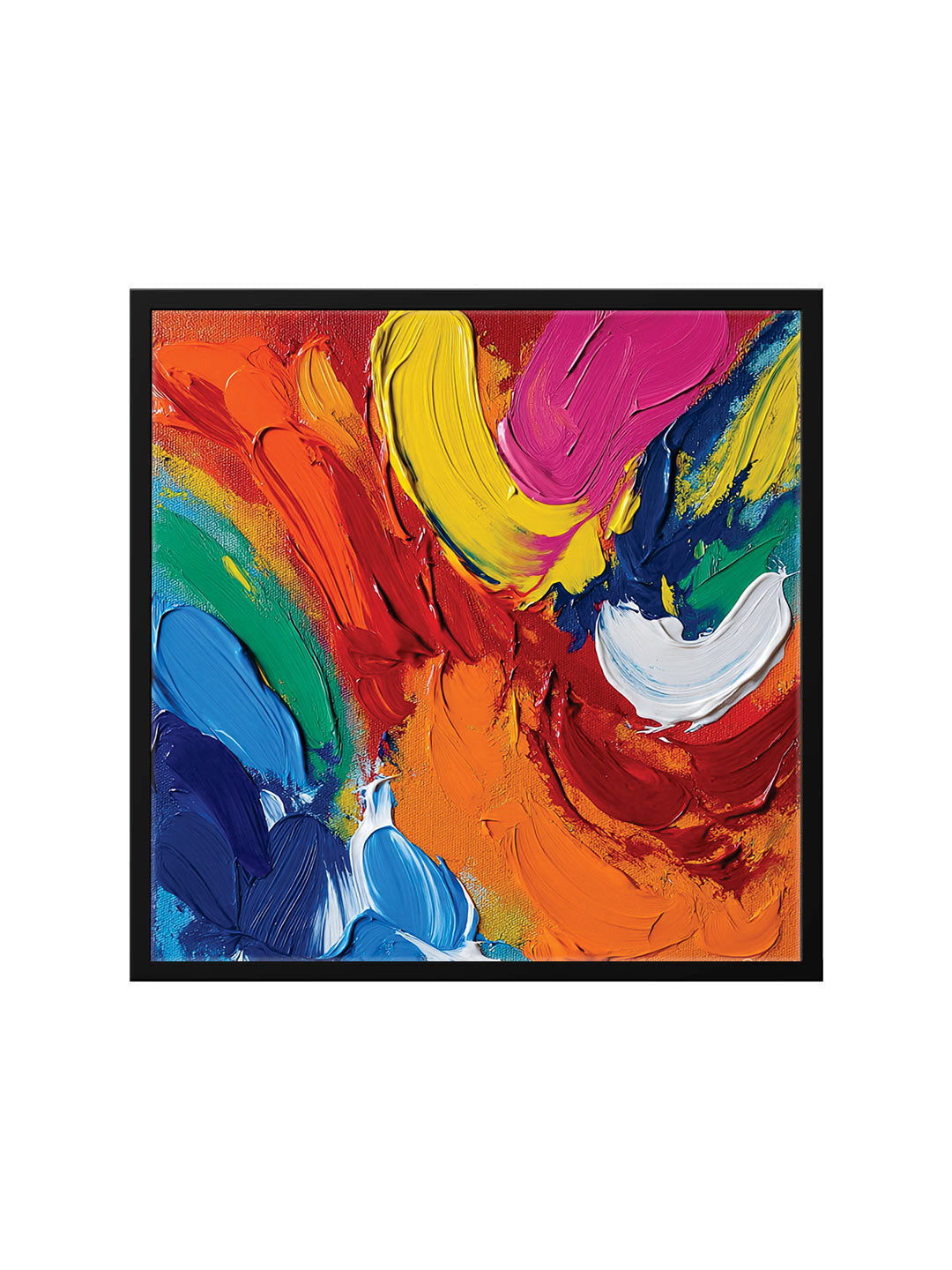 Modern Living – Abstract Canvas Wall Art Black Frame Painting