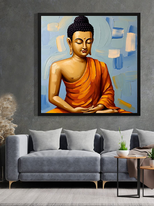 Serenity in Stillness Canvas Wall Art Black Frame Painting
