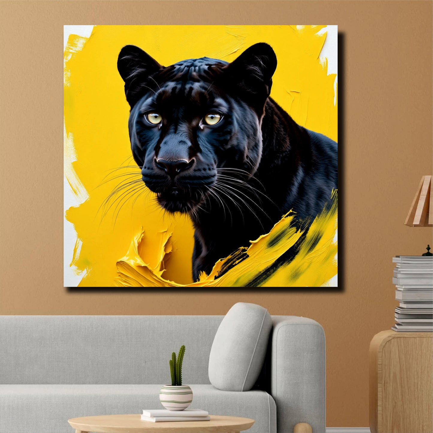 Majestic Black Panther Canvas Wall Art Stretched Frame Painting