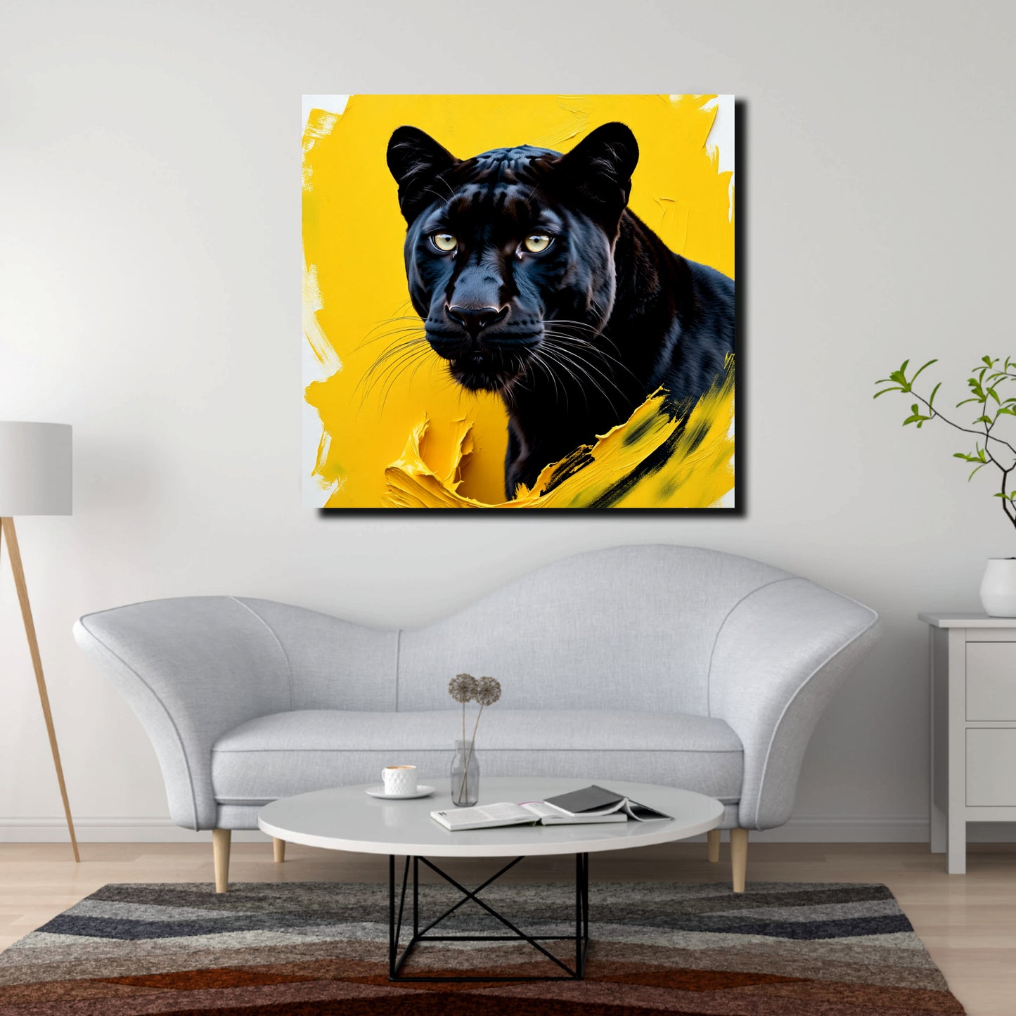 Majestic Black Panther Canvas Wall Art Stretched Frame Painting
