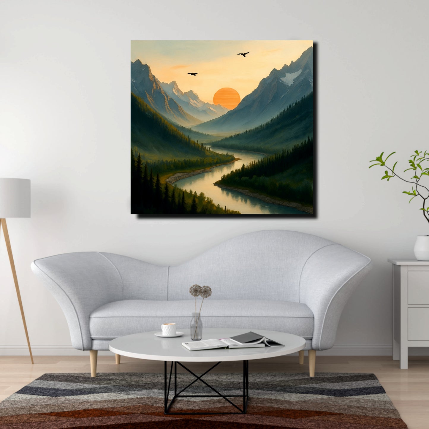 Sunset Valley Studio Canvas Wall Art Stretched Frame Painting