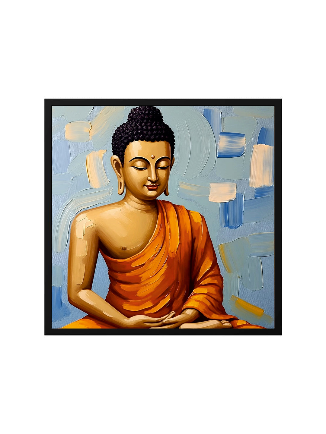 Serenity in Stillness Canvas Wall Art Black Frame Painting