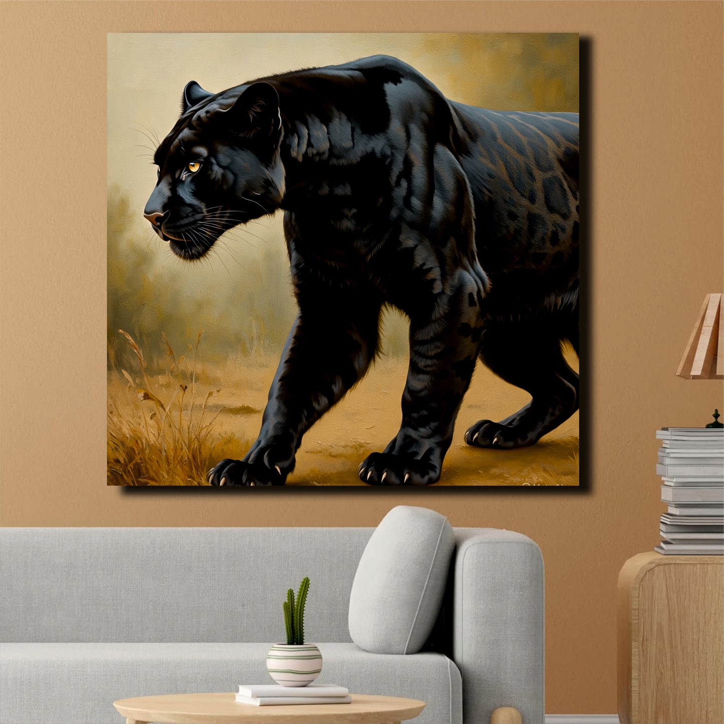 Black Panther Canvas Wall Art Stretched Frame Painting