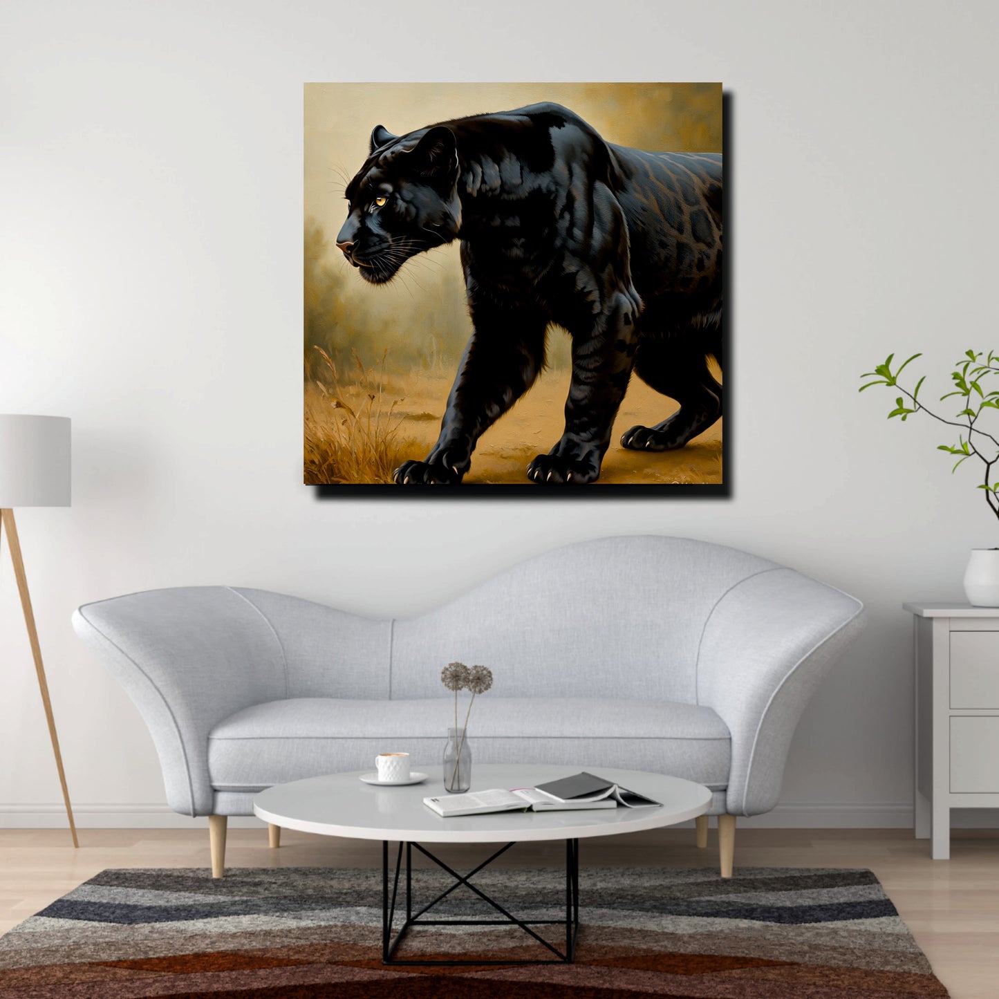 Black Panther Canvas Wall Art Stretched Frame Painting